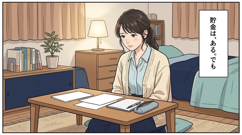 未経験で浮くのではと迷うミサキ（コマ1）