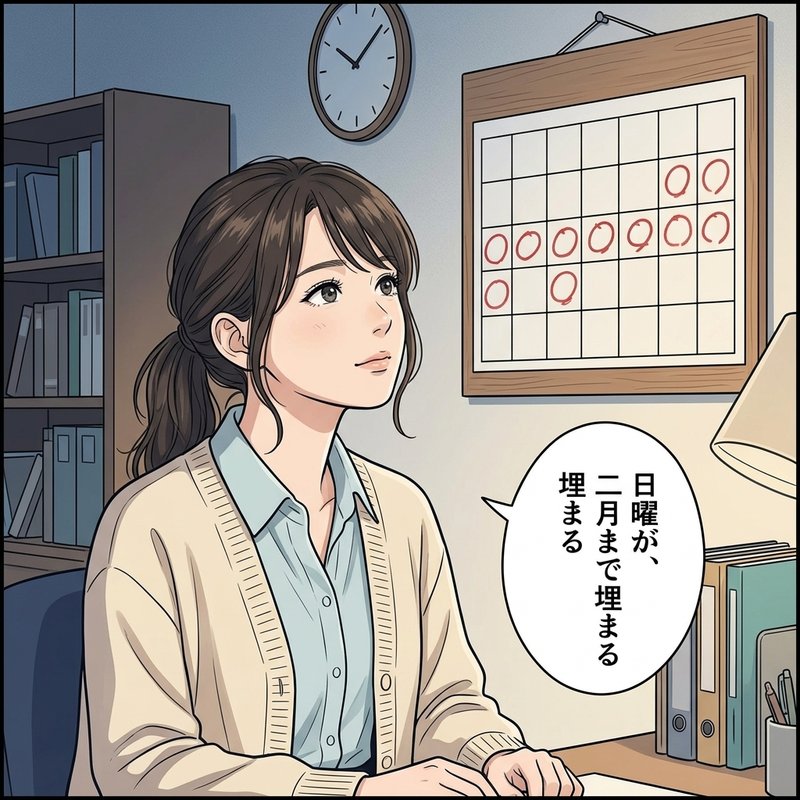 未経験で浮くのではと迷うミサキ（コマ2）